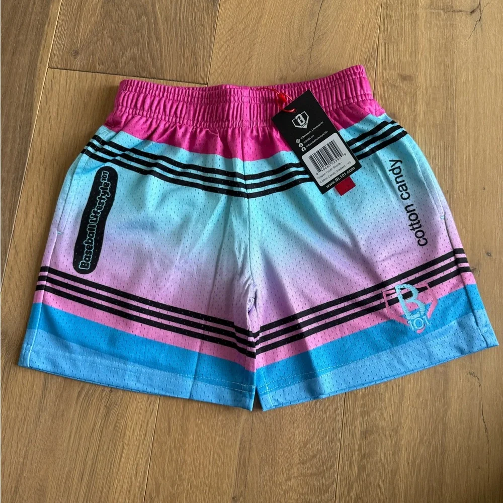 Baseball Lifestyle 101 - Crayon Shorts- Cotton Candy- Youth - NEW WITH TAGS - Picture 1 of 2